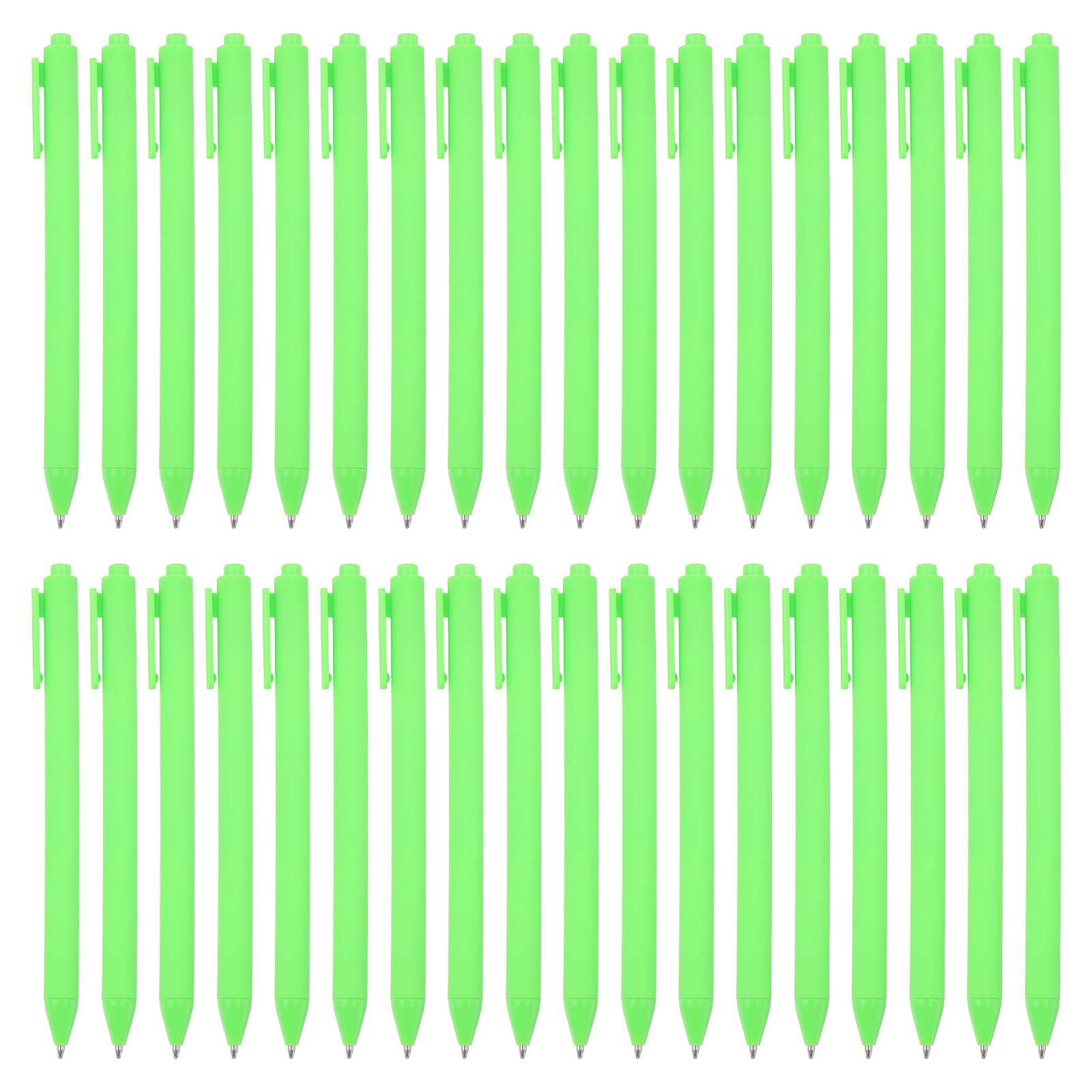 PATIKIL 50 Pack Black Barrel Click Pens, 1.0MM Black Ink Retractable Ballpoint Pens, Medium Point Smooth Writing Pens Office Supplies, Green