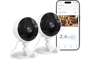 GNCC Cameras for Home Security,Indoor Security Cam,Dog Camera with Phone App,1080P Motion Detection,2-Way Audio,Night Vision,Cloud & SD Card Storage, Works Alexa,Easy Install,Only 2.4G WiFi (2-Pack)