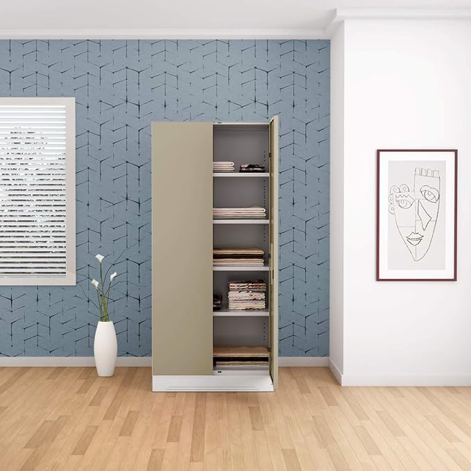 GODREJ INTERIO Slimline 2 Door Steel Almirah in Royal Ivory,Glossy