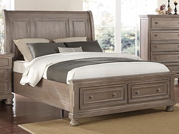 Amazon Com Ncf Furniture Alabaster Cal King Storage Bed In Pewter