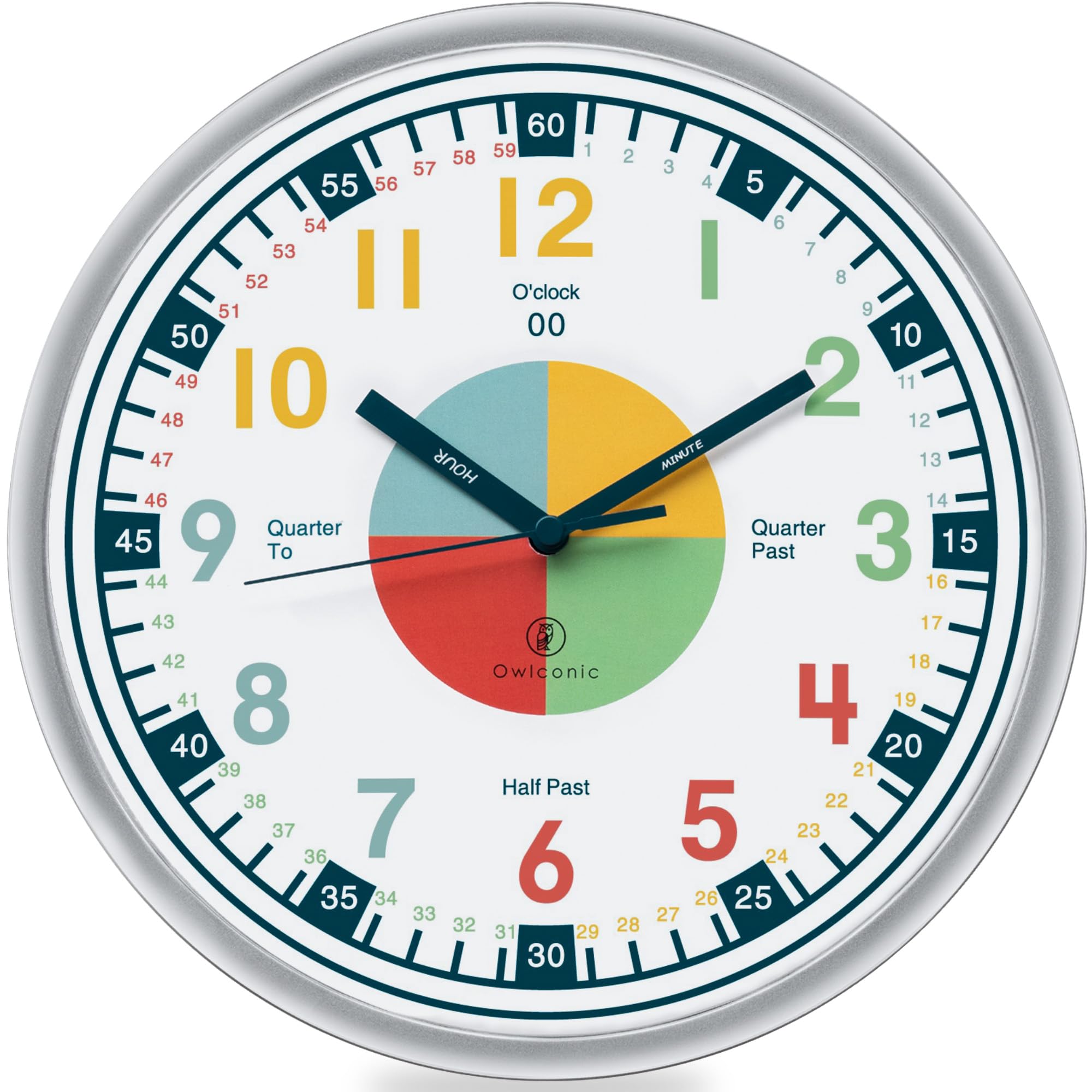 Mua OWLCONIC Non Ticking Analog Clock for Kids Learning to Tell Time ...