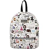 Bioworld Harry Potter Hogwarts Chibi Characters & Icons All Over Print White Mini Backpack