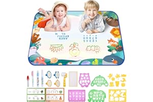 bemece Water Doodle Mat 40 x 32 Inches Aqua Painting Drawing Mat Mess Free Learning Toy Mat Early Education Gifts for Kids ChildrenToddlers Aged 3 4 5 6 7 Years Old