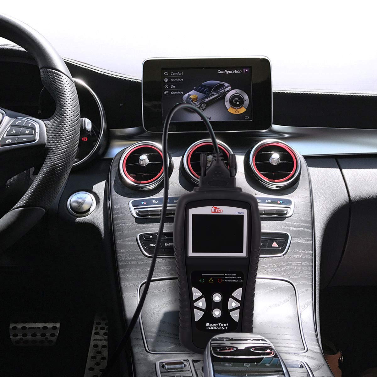 Anfahr OBDII/EOBD Diagnostic Code Reader Automotive Scanner for Engine Fault Scan Tool - Black (KW830)