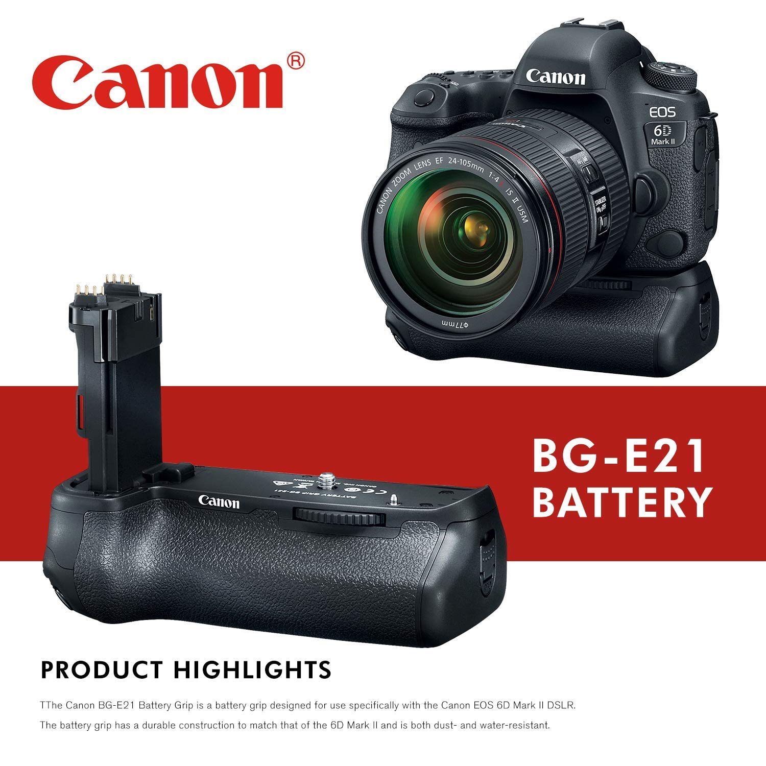 Canon BG-E21 - Empuñadura de batería para cámara réflex Digital ...