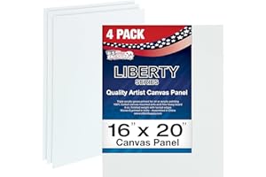U.S. Art Supply 16 X 20 inch Professional Artist Quality Acid Free Canvas Panel Boards for Painting (Pack of 4)