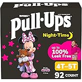 Pull-Ups Girls' Night-Time Potty Training Pants, Size 4T-5T Overnight Training Underwear (38-50 lbs), 92 Ct