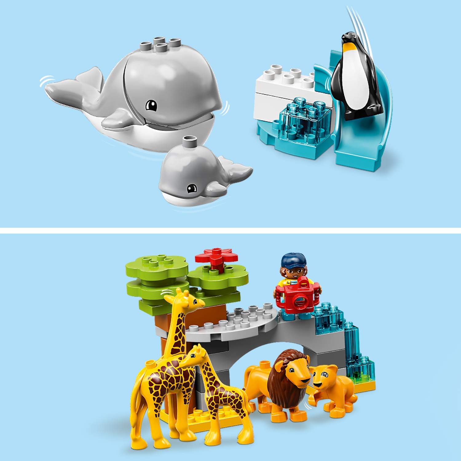 LEGO 10907 DUPLO Town World Animals Adventure Learning Toys for Toddlers 2-5 Years Old, with 15 Animal Figures and Airplane - Image 5
