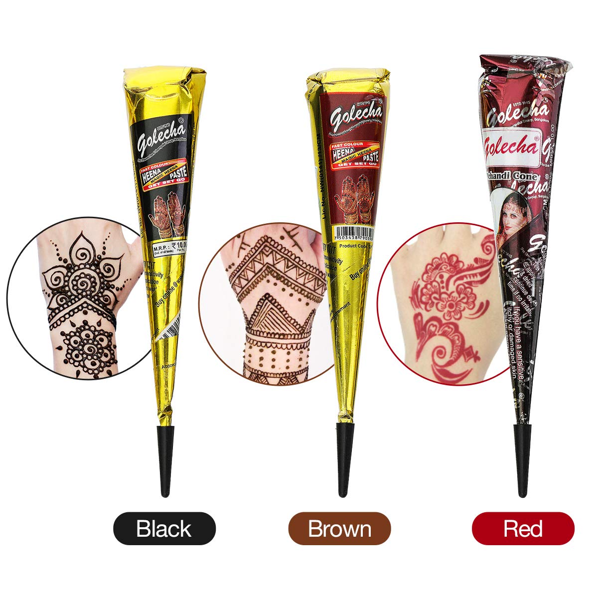 Luckyfine Temporary Tattoos Kit(5 PCS) Indian Tattoos Kit All Natural