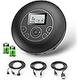 Desobry Portable CD Player with Rechargeable Battery Personal Players with Headphones LCD Display Anti-Skip Protection Playback Memory CD Player for Car Walkman Player Music Media
