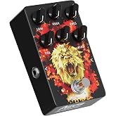 AZOR High Gain Distortion Guitar Effect Pedal, True Bypass | Tilt-angle footswitch, American/British distortion tones, compact aluminum build for stage/studio
