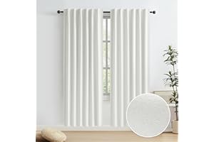 KEQIAOSUOCAI Faux Linen Beige Curtains 80 Inches Long Natural Color Farmhouse Rod Pocket Back Tab Hook Belt Temporary Door Cover Room Divider Closet Curtains for Bedroom Crude 2 Panels 50 x 80