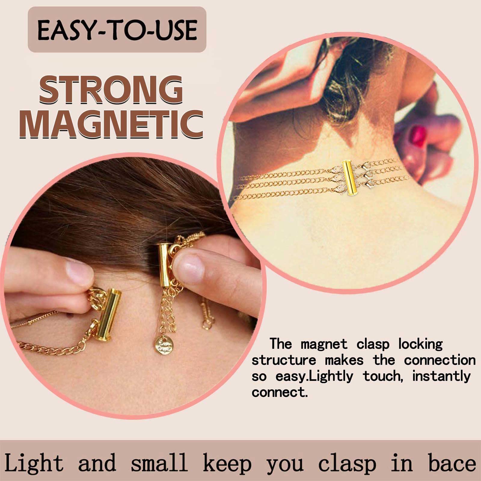 OHINGLT Necklace Layering Clasps Magnetic Slide Lock Clasp Necklace Connector Multi Strands Slide Tube Clasps