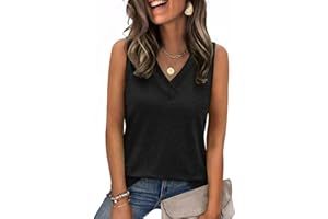 Zeagoo Tank Top for Women 2026 Spring Summer V Neck Loose Fit Sleeveless Tops Beach Vacation Clothes
