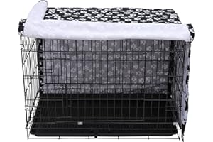 PETHIY Dog Crate Cover for Wire Crates, Fits Most 24" inch Dog Crates. Easy to Put On, Take Off, and Adjust - Cover only - Black -24 Inch