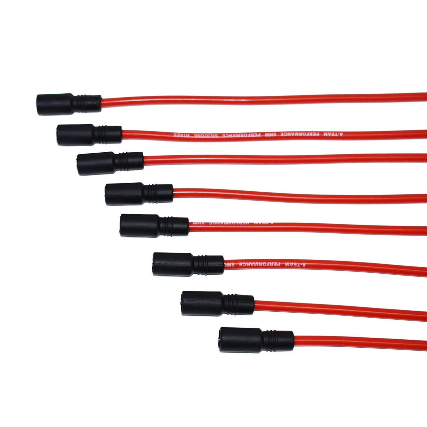 A-Team Performance Silicone Spark Plug Wires with Black 90 Degree Boot SBC Compatible with Chevy GMC Truck SUV Vortec 5.0L 5.7L 5700 350 1996-2003 Red 8.0mm: Industrial & Scientific