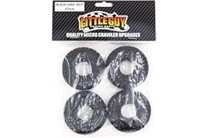 GENERIC Little Guy Racing Parts Black Label M/T (57mm) 1.0 Inch Tires Compatible with 1/24 RC Axial SCX24, RGT, Element, Enduro, URUAV (4 Tires per Order), Black, 57mmx19mmR1 + Free LGRP Sticker