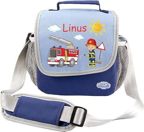 Mein Zwergenland Kindergartentasche Happy Knirps mit Namen & Wunschmotiv, 4 L, blau