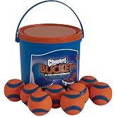 Chuckit! Ultra Rubber Dog Balls with Cleaning Bucket, Medium 2.5-in, 8-Pack | Durable rubber dog toy, high-bounce fetch; floa