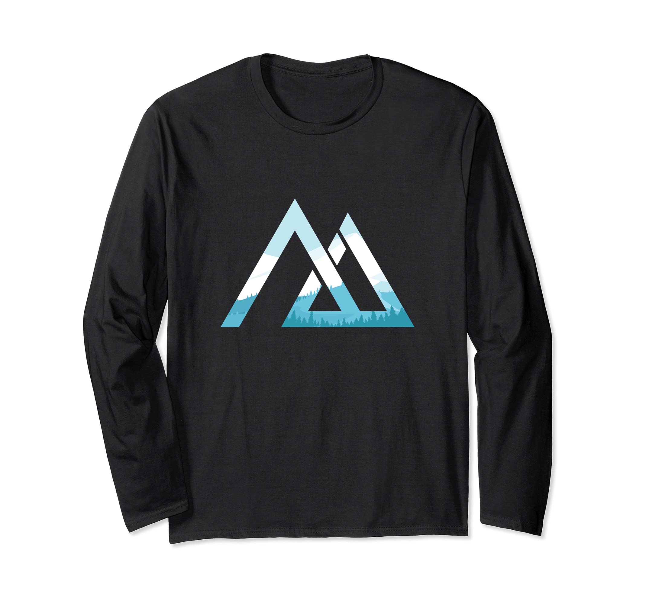 Abstract Snow Mountains Sporty Ski Snowboard Nature Long Sleeve T-Shirt