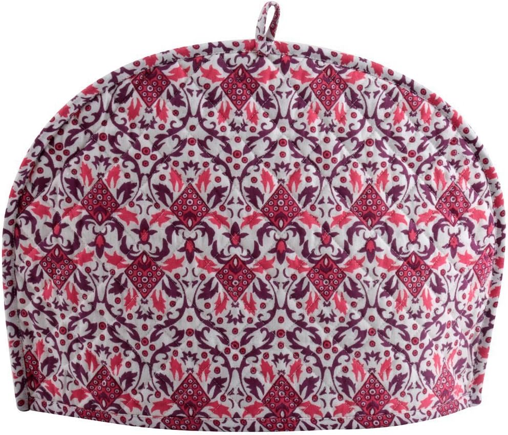 Florishkart Hand Crafted and Traditional Royal Look Cotton Tableware Decorative Tea Cozy Cover (Red)