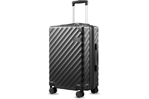 LUGGEX Carry On Luggage 22x14x9 Airline Approved, KVC Expandable Polycarbonate Hard Shell Suitcase for Travelling (EX-Core, Charcoal Metallic, 20 Inch, 40L-44L)
