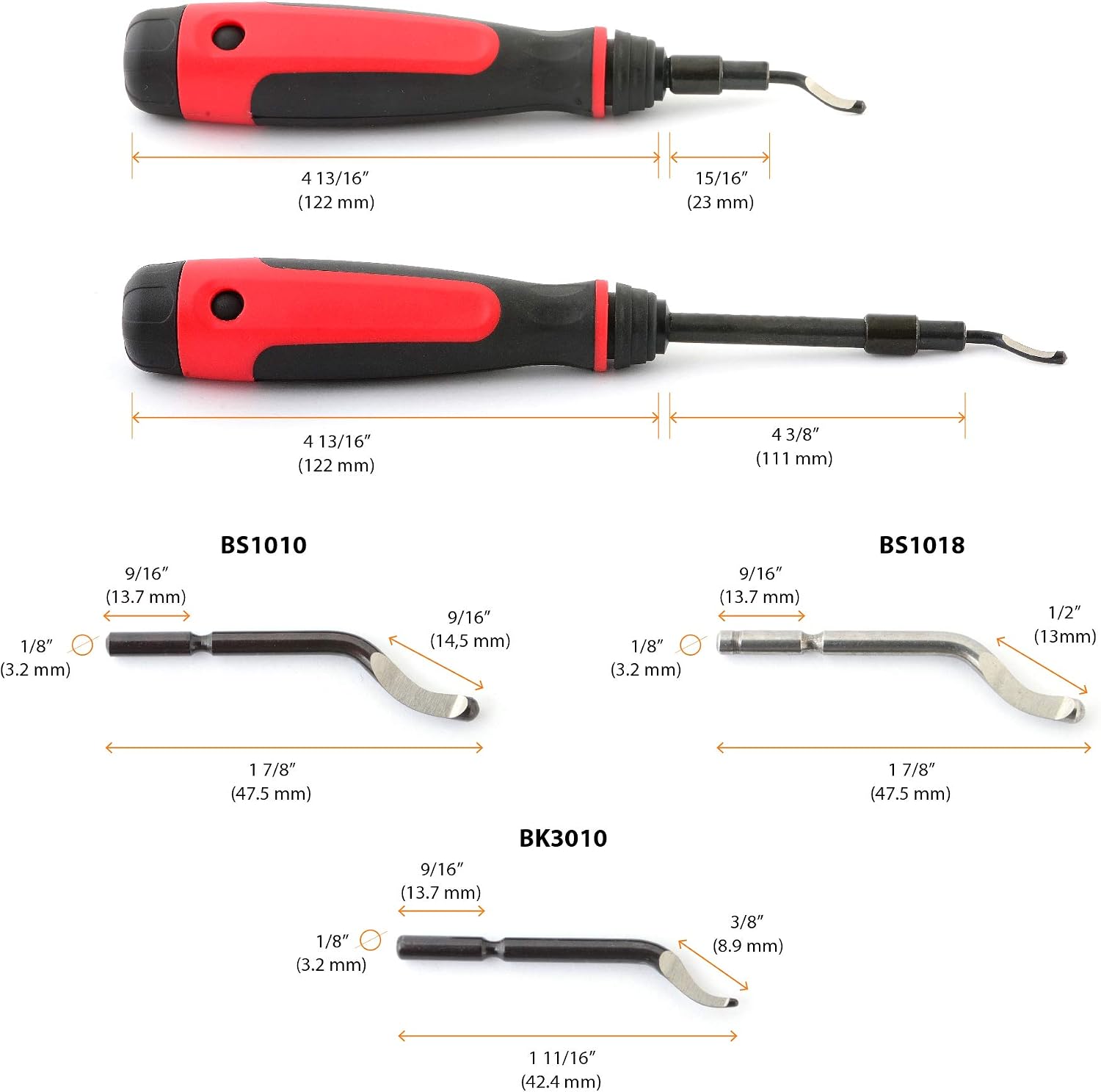 AFA Tooling Long Reach Deburring Tool with 15 High-Speed Steel Rotary Burr Removal Blades, 16 Mixed Blades - Image 5