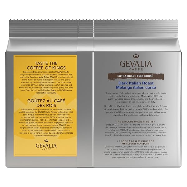 GEVALIA DARK ITALIAN ROAST, 12-COUNT T-DISCS FOR TASSIMO COFFEEMAKERS (PACK OF 2)
