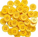GANSSIA 5/8 Inch (15mm) Yellow Color Buttons Sewing