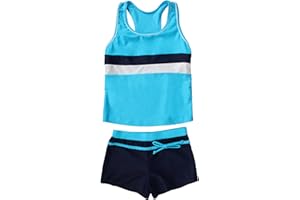 JerrisApparel Little Girls' Summer Two Piece Boyshort Tankini Kids Swimsuit