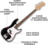 Fender Squier Debut Precision Bass Laurel Fingerboard White Pickguard Black view 2