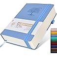 Lined Journal Notebook -365 Pages A5 Thick Journals for Writing College Ruled Notebook, Hardcover Leather Journal for Women Men, Daily Journal Notebook for Work, Note Taking, 100Gsm Lined Paper ( 5.75'' X 8.38'' Blue)