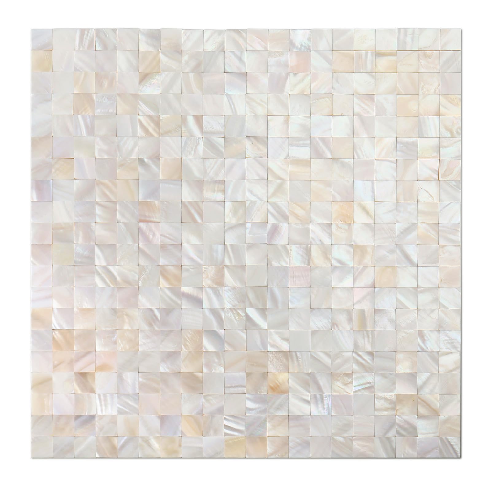 Photo 1 of Yew & Tulip Mother of Pearl Peel and Stick Tile Backsplash for Kitchen, 12” x 12” Small Grid Seamless Adhesive Mosaic Wall Tile (Natural White Mini, 5 Sheets)