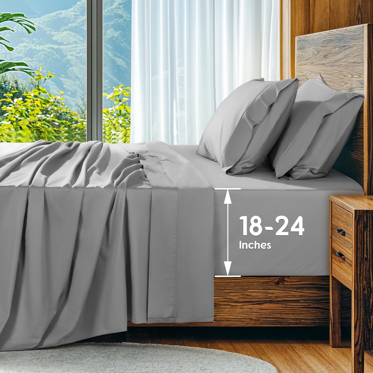 Photo 1 of (king)(used) SONORO KATE 100% Egyptian Cotton Sheets Set, Extra Deep Pocket up to 18"-24",1000 High Thread Count