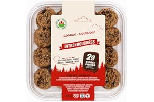 Organic Snack Bites with Canadian Maple Syrup – High Fibre (2g per serving) – Gluten-Free, Peanut-Free – 850 g (32 Bites) – M