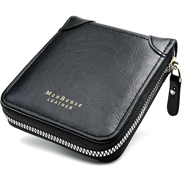 VANNANBA Mens Genuine Leather Zipper Wallet RFID Blocking