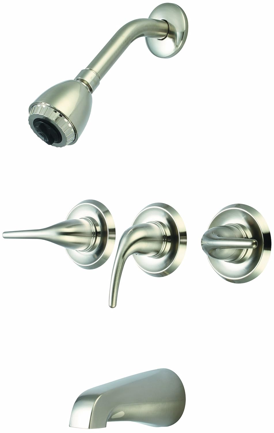 Olympia Faucets P 3250 Bn Three Handle Tub Shower Set Pvd Brushed