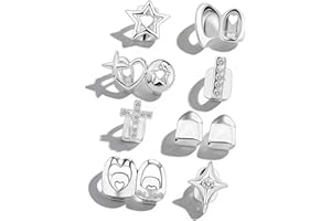 GIFIKOI 9Pcs Silver Plated Grillz Teeth Caps for Women Men Fake Tooth Cap Grill Dental Jewelry Kit for Teeth Mouth Hip Hop Va