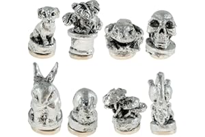 PTMTFYL 8 Pcs Hinge Head Home Decoration, Vintage Door Hinge Heads Decorative Topper, Bronzed/Silver Magnetic Hinge Head Toppers, Door Hinge Pin Topper (Silver)