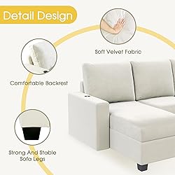 EMKK Modular Sectional Sofa, U Shaped, 6 Seat
