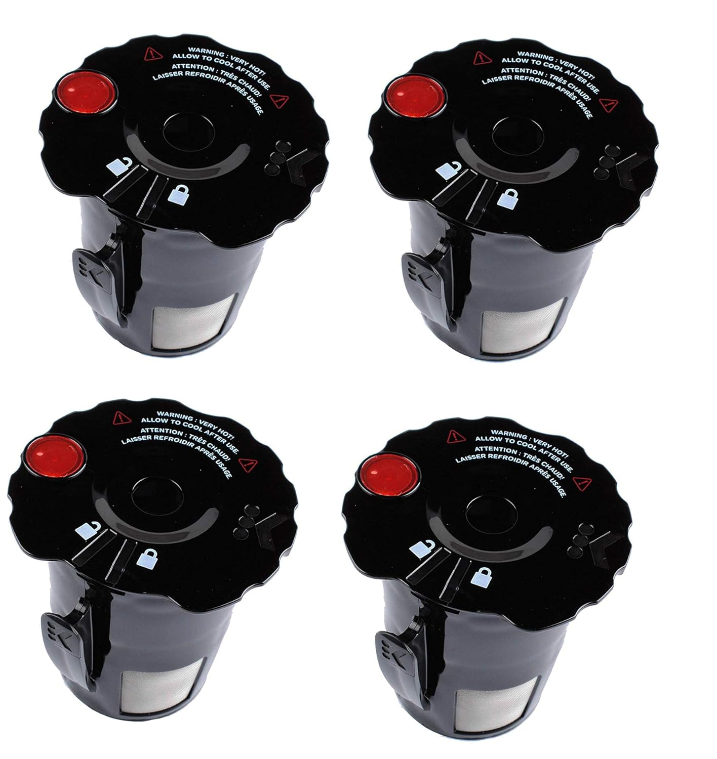 Ketofa 119367 Coffee Filter Reusable Black for K-Cup My Keurig 2.0 K200 K250 K300 K350 K400 K450 K460 K475 K460 K500 K550 K560 K575 Brewers(Pack of 4)