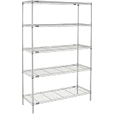 Metro Professional's Choice Commercial-Grade NSFShelving Unit - Multipurpose Adjustable Wire Shelf for Home, Garage, Kitchen and More - 5 Shelves, 18" W x 48" L x 74" H - Chromate