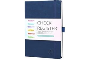 LLI CUFITE Check Register, Account Ledger Transaction Register Log Book for for Personal Checkbook Small Business, Track Payments, Deposits, Debit Card, A5 PU Hardcover with Calendars 2024