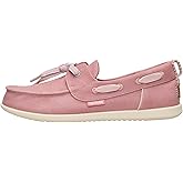 HEYDUDE Women's Harbor Breeze Lo Washed Twill Classic Boat Shoe | Lightweight Slip-On Loafer