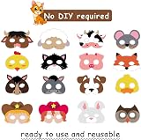 Blulu 16 Piece Farm Forest Animal Masks Costume Dress-Up Party Supplies view 3