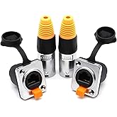 LOCHSOEL RJ45 Interface Waterproof sockets Connector,Right Angle Panel Mounting Shielded RJ45 IP65 Waterproof PCB Signal Pane