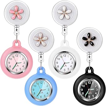 Vintoney Reloj de Enfermera, Reloj de Bolsillo Médico, 2PCS Reloj de Bolsillo de Cuarzo con Broche para Colgar, Relojes de Doctor Resistente al Agua ...