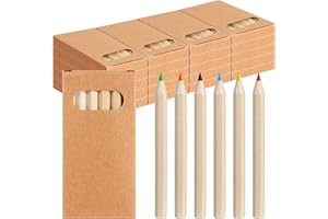 TSIS MHUO 120pcs/20 Boxes Mini Colored Pencils Bulk Kids Drawing Colored Pencils Bulk Party Favor, 6 Color Pencils in Kraft Boxes, 3.5 Inch Short Coloring Pencils Pre-sharpened for Classroom School Supplies