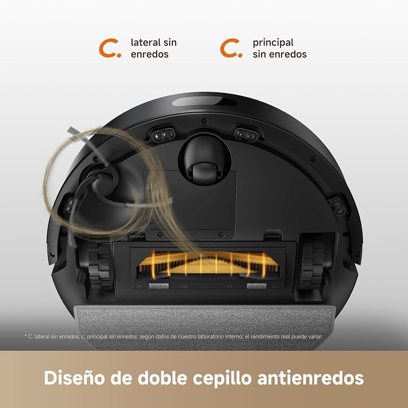 Aspirador robô D20 Air Plus e esfregão de chão com sucção de 20.000 Pa, tecnologia anti-emaranhados, base automática de esvaziamento, limpeza profunda de carpetes e navegação inteligente