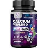 Calcium 1200 mg with Vitamin D3 - Bone Health Supplement, Vitamin D &amp; Calcium Supplements for Women &amp; Men - Best Bone, Teeth &amp; Immune Support, Nature's Calcium Pills, Bottled in USA - 60 Tablets